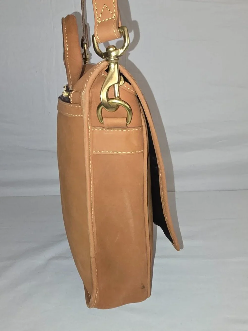 Vtg Mulholland Lariat Leather Convertible Top Handle Crossbody Messenger